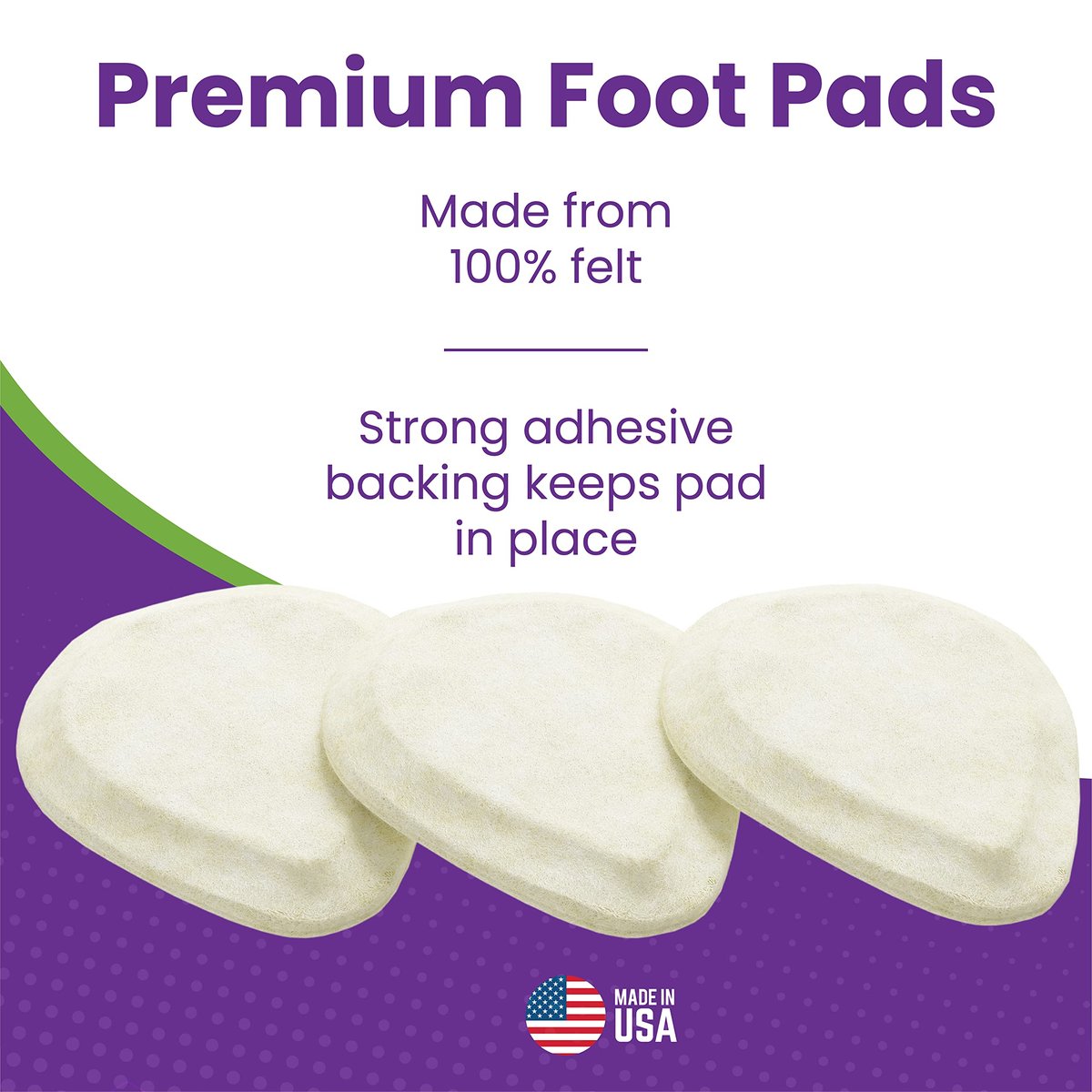 Metatarsal-Filz-Fußpolster, zugeschnitten (3,2 mm dick) – Hergestellt in den USA – Filz-Metatarsal-Pads für Damen und Herren – Ballenpolster – 6 Paar (12 Stück)