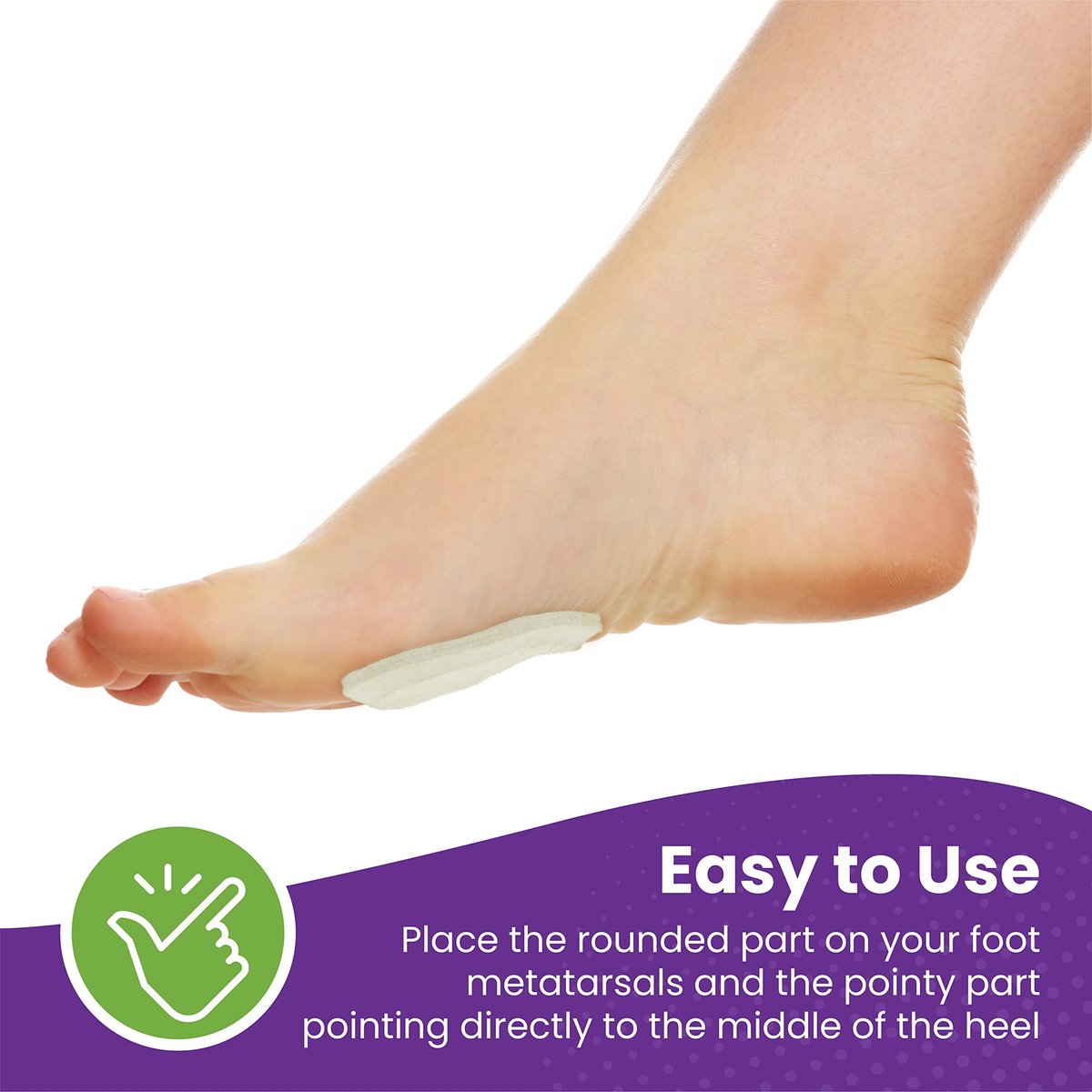 Metatarsal-Filz-Fußpolster, zugeschnitten (3,2 mm dick) – Hergestellt in den USA – Filz-Metatarsal-Pads für Damen und Herren – Ballenpolster – 6 Paar (12 Stück)