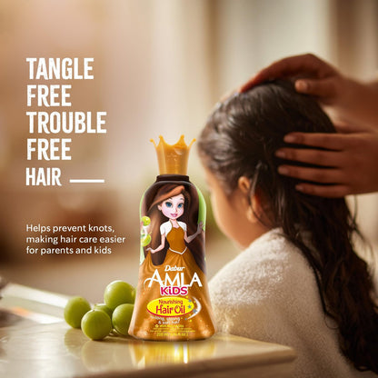 Dabur Amla Haaröl für Kinder – Pflegendes Öl mit Oliven- und Mandelextrakten, stärkt, macht weich und pflegt, sanfte Pflege für alle Haartypen, ideales tägliches Haaröl für Kinder, 200 ml
