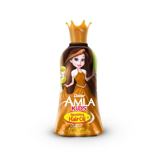 Dabur Amla Haaröl für Kinder – Pflegendes Öl mit Oliven- und Mandelextrakten, stärkt, macht weich und pflegt, sanfte Pflege für alle Haartypen, ideales tägliches Haaröl für Kinder, 200 ml