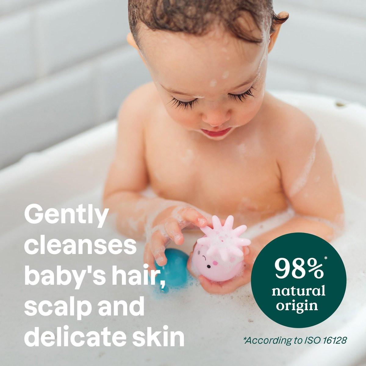 ATTITUDE 2-in-1 Shampoo und Duschgel für Babys, EWG-zertifiziert, mit pflanzlichen und mineralischen Inhaltsstoffen, dermatologisch getestet, vegan für empfindliche Haut, unparfümiert, 250 ml