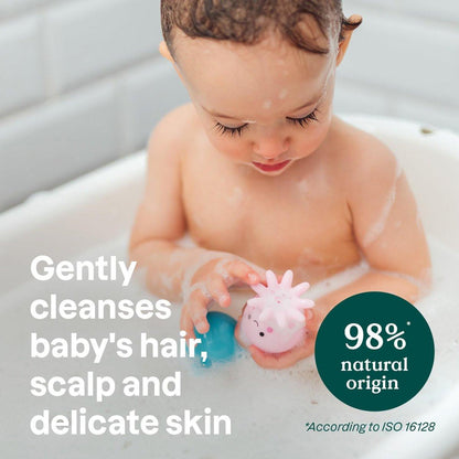 ATTITUDE 2-in-1 Shampoo und Duschgel für Babys, EWG-zertifiziert, mit pflanzlichen und mineralischen Inhaltsstoffen, dermatologisch getestet, vegan für empfindliche Haut, unparfümiert, 250 ml