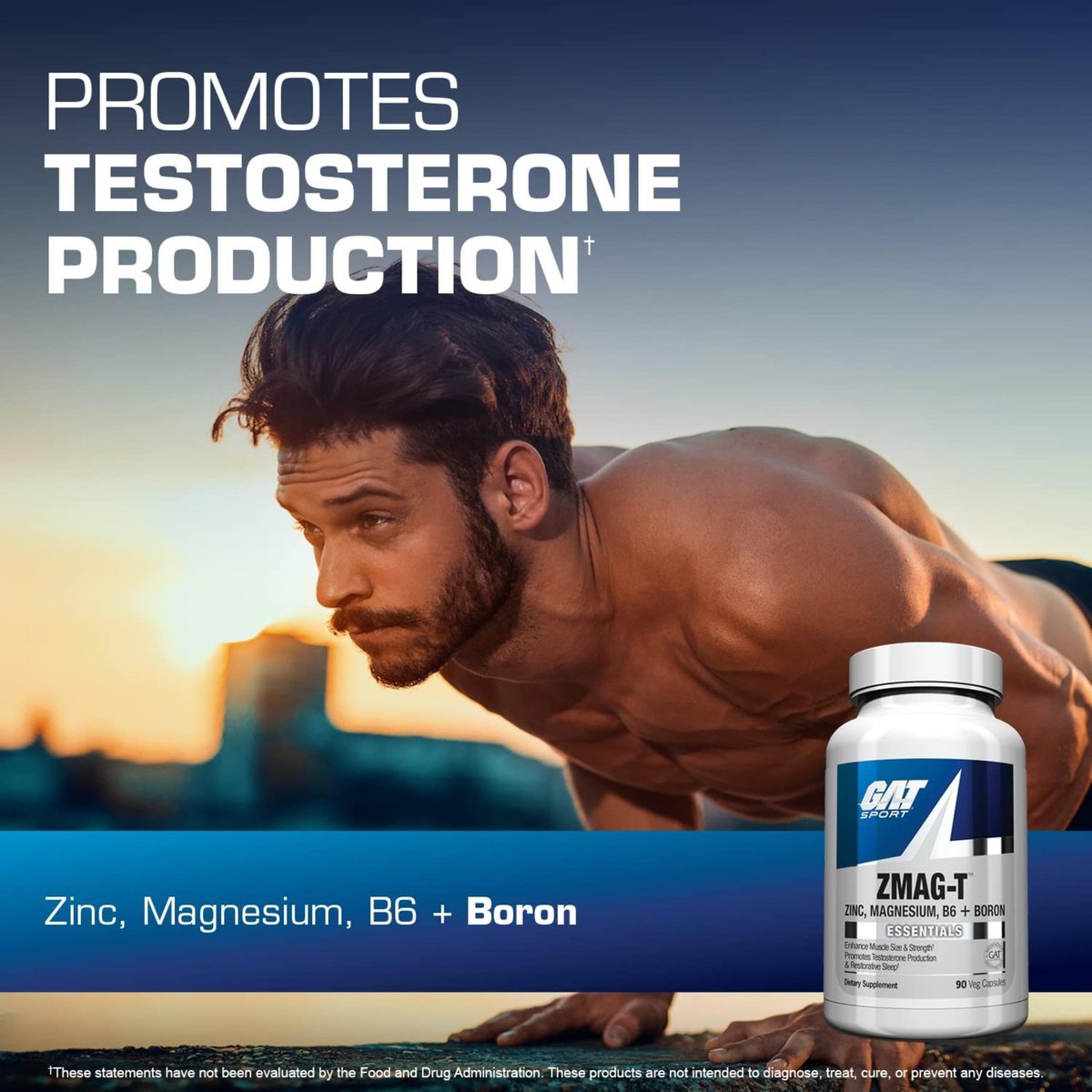 GAT Sport Essentials ZMAG-T – Zink, Magnesium, B6 + Boron, 90 vegane Kapseln