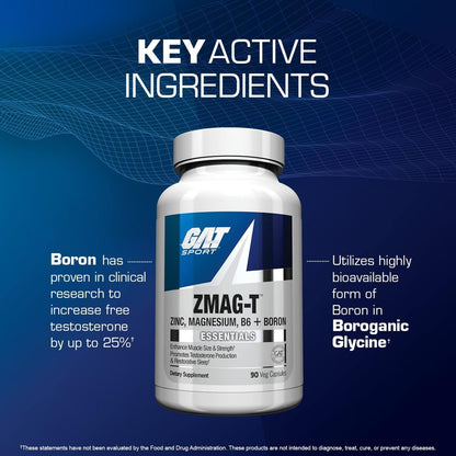 GAT Sport Essentials ZMAG-T – Zink, Magnesium, B6 + Boron, 90 vegane Kapseln