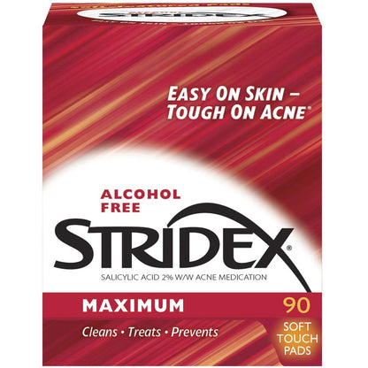 Stridex Daily Care Anti-Akne Pads mit Salicylsäure, Maximale Stärke, 90 Stück (2er-Pack)