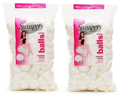 Swisspers Super Jumbo Große Wattebällchen, 140 Stück, 2er-Pack (insgesamt 280 Jumbo Plus Größe hypoallergene Wattebällchen)