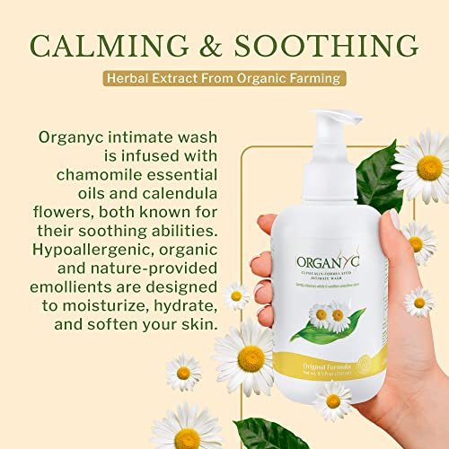 Organyc - Intimwaschgel für empfindliche Haut - Frei von Chlor, Parabenen, SLS/SLES und synthetischen Duftstoffen - 2er-Pack à 250 ml mit Kamille
