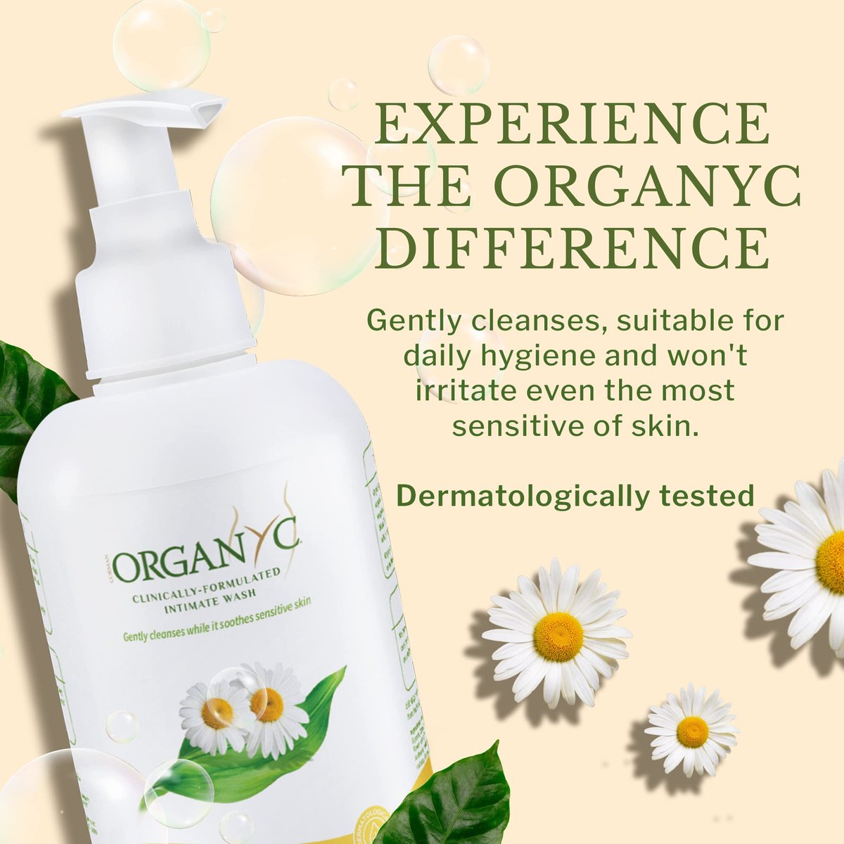 Organyc - Intimwaschgel für empfindliche Haut - Frei von Chlor, Parabenen, SLS/SLES und synthetischen Duftstoffen - 2er-Pack à 250 ml mit Kamille
