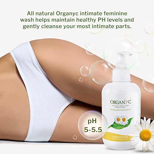 Organyc - Intimwaschgel für empfindliche Haut - Frei von Chlor, Parabenen, SLS/SLES und synthetischen Duftstoffen - 2er-Pack à 250 ml mit Kamille