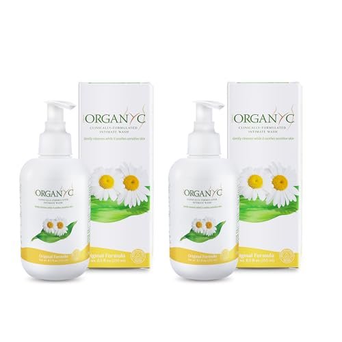 Organyc - Intimwaschgel für empfindliche Haut - Frei von Chlor, Parabenen, SLS/SLES und synthetischen Duftstoffen - 2er-Pack à 250 ml mit Kamille
