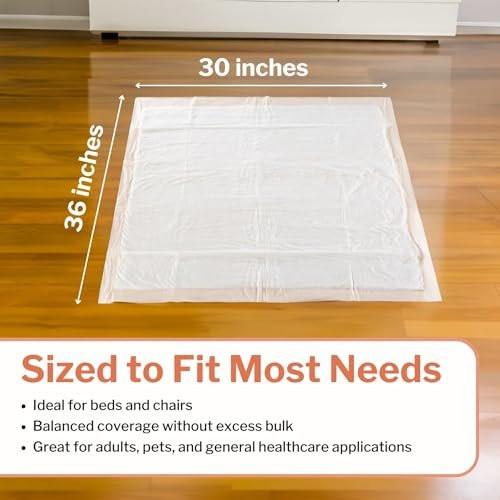 McKesson Einweg-Unterlagen für Bett, 30 x 36 Zoll [10 Stück], hohe Saugfähigkeit, Inkontinenz-Chux-Pads für Erwachsene, Senioren und Babys