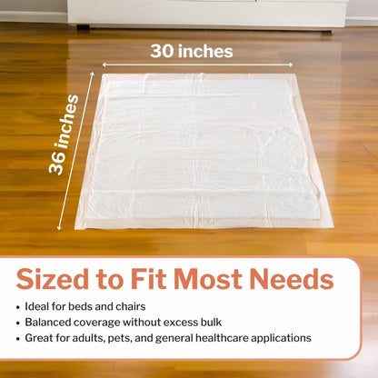 McKesson Einweg-Unterlagen für Bett, 30 x 36 Zoll [10 Stück], hohe Saugfähigkeit, Inkontinenz-Chux-Pads für Erwachsene, Senioren und Babys