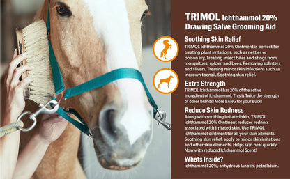 TRIMOL Ichthammol 20% Zugpflaster Pflegehilfe, 14 oz, beruhigende Hautlinderung für Hufe, Nägel und Haut