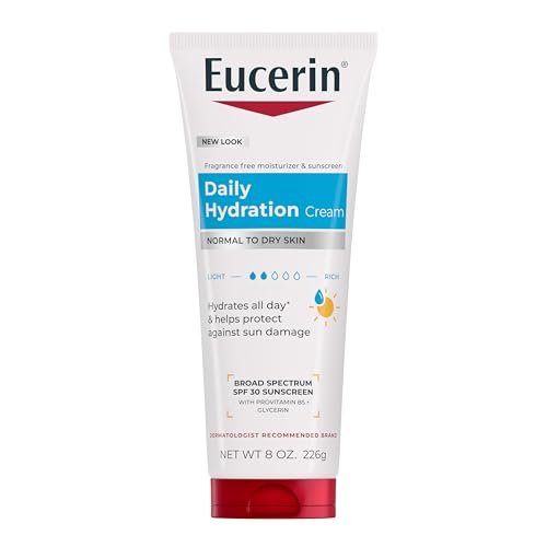 Eucerin Tägliche Feuchtigkeitspflege mit LSF 30 Sonnenschutz Körpercreme für trockene Haut, 8 Unzen Tube