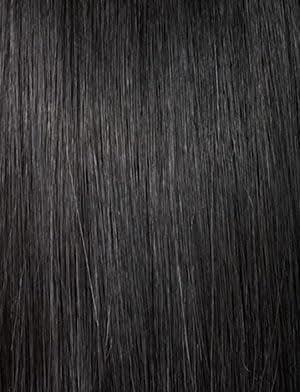 Sensationnel Empire Yaki Echthaar – 20 cm (8 Zoll) – 1 JETBLACK – Tangle Free Weaving für Quick Weave & Sew In mit Faux Highlights & Faux Middle Part