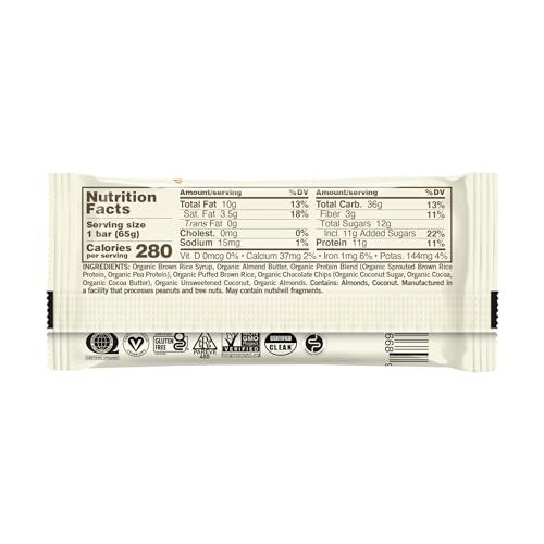 GoMacro MacroBar – Bio-veganer Proteinriegel mit Kokos, Mandelbutter & Schokoladenstückchen, 65 g