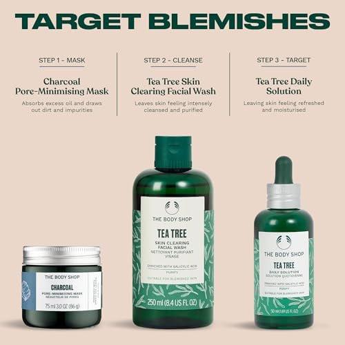 The Body Shop Aktivkohle-Maske zur Verfeinerung der Poren | Tonerde-basierte Peeling-Gesichtsmaske | Absorbiert überschüssiges Öl und zieht Unreinheiten heraus | Alle Hauttypen | 75 ml