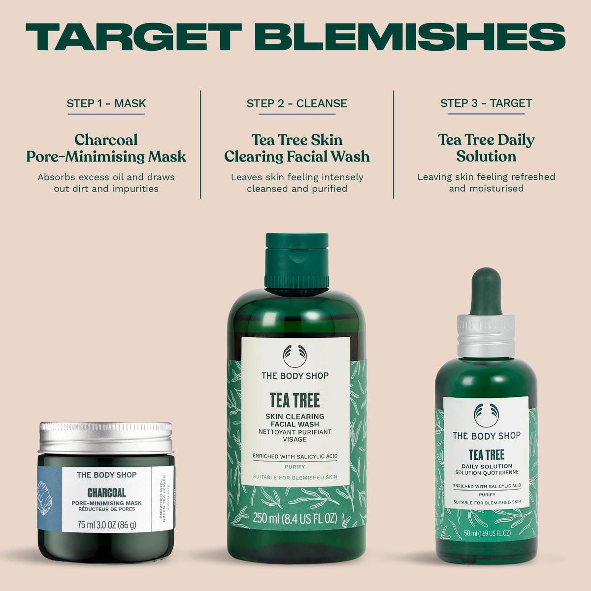 The Body Shop Aktivkohle-Maske zur Verfeinerung der Poren | Tonerde-basierte Peeling-Gesichtsmaske | Absorbiert überschüssiges Öl und zieht Unreinheiten heraus | Alle Hauttypen | 75 ml
