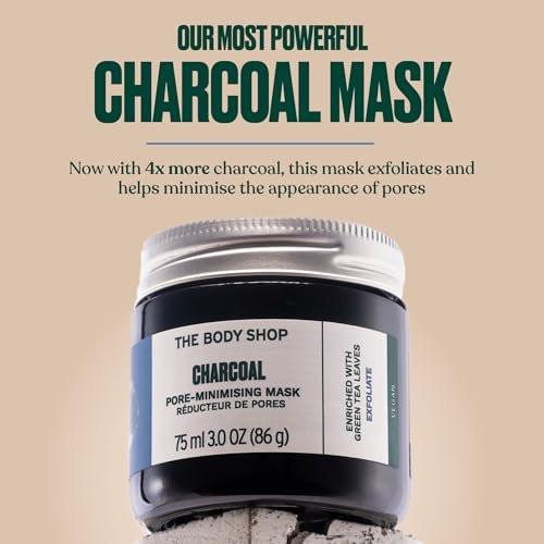 The Body Shop Aktivkohle-Maske zur Verfeinerung der Poren | Tonerde-basierte Peeling-Gesichtsmaske | Absorbiert überschüssiges Öl und zieht Unreinheiten heraus | Alle Hauttypen | 75 ml