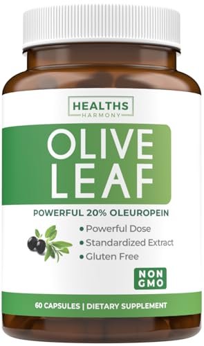 Super Strength Olivenblattextrakt Kapseln – Vegan, Non-GMO, 750 mg mit 20 % Oleuropein – Antioxidans für Immunität, Haut und Herz – hergestellt in den USA (2 Monatsvorrat)