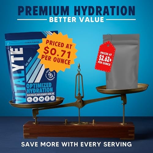 Vitalyte Elektrolyt-Pulver-Drink-Mix - Isotonisches, sauberes Elektrolyt-Hydratationspulver - Ideal für die Erholung nach dem Training, ohne künstliche Farb-, Geschmacks- oder Süßstoffe (35 oz, Cool Citrus)