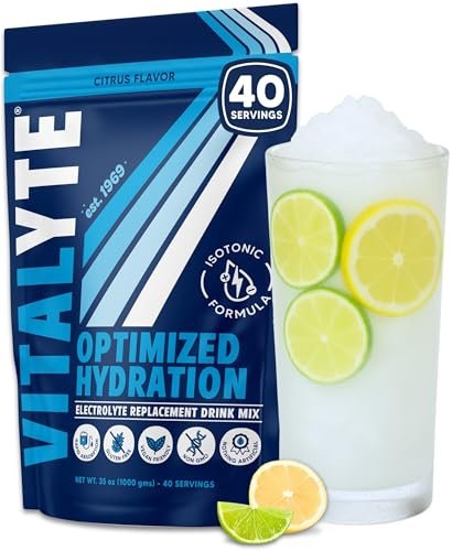 Vitalyte Elektrolyt-Pulver-Drink-Mix - Isotonisches, sauberes Elektrolyt-Hydratationspulver - Ideal für die Erholung nach dem Training, ohne künstliche Farb-, Geschmacks- oder Süßstoffe (35 oz, Cool Citrus)