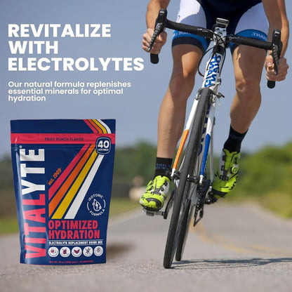 Vitalyte Elektrolyt-Pulver Getränkemischung, isotonische Flüssigkeitszufuhr, glutenfreies Post-Workout-Pulver, 1 Packung, 35 oz., Geschmack: Fruit Punch
