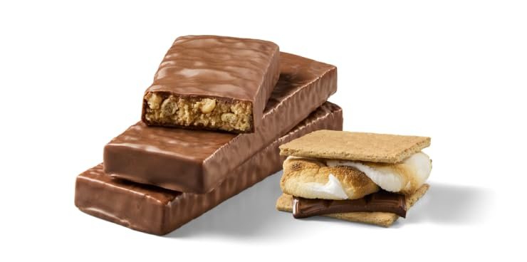 think! Protein Riegel mit Chicorée-Wurzel für Ballaststoffe, Verdauungsunterstützung, glutenfrei mit Molkenproteinisolat, S'mores, Snackriegel ohne künstliche Süßstoffe, 1,4 oz (10er Pack)