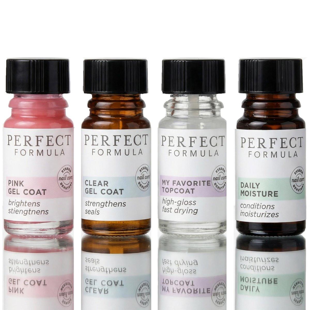 Perfect Formula Nail Essentials Kit – 4-teiliges Keratin-Nagelstärkungs- und Wachstumsset – Nagelreparatur für geschädigte Nägel | Hochglanz-Finish, Nagellack und Behandlung für längere, stärkere Nägel