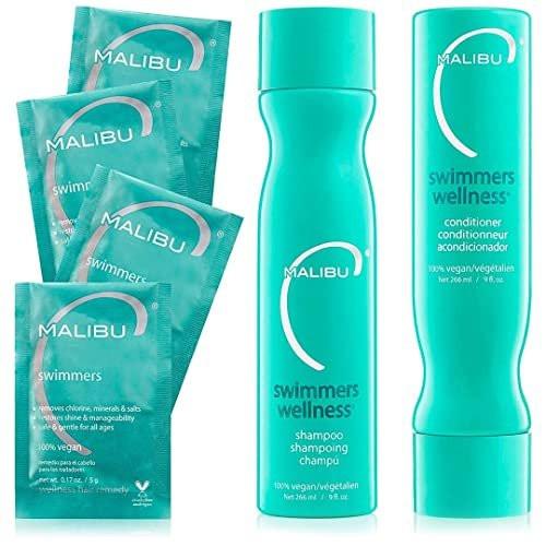 Malibu C Swimmers Wellness Shampoo, Conditioner & Haarmaske Set – 6-teilig, Erwachsene & Kinder, klärend & feuchtigkeitsspendend, schützt vor Chlor & Kupfer