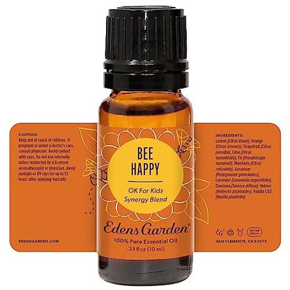 Edens Garden Bee Happy Bio-Ölmischung – 100 % reine, unverdünnte, natürliche, therapeutische Aromatherapie-Mischung für Diffuser, Duftlampen und Luftbefeuchter – 10 ml
