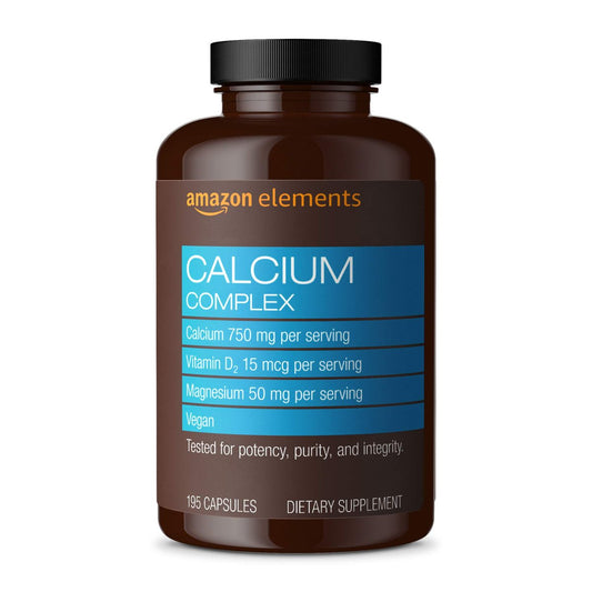 Calcium-Komplex 750 mg mit Vitamin D₂ und Magnesium – Vegan, 195 Kapseln