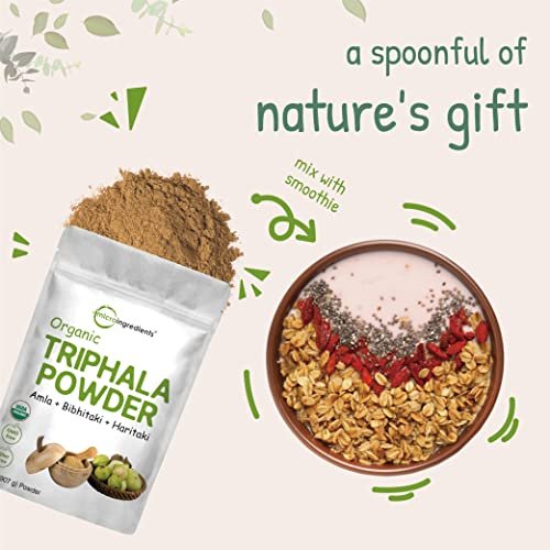 Bio Triphala Pulver, 2 Pfund (Amla + Haritaki + Bibhitaki) | Indien Ursprung, Pflanzliches Adaptogen, Unterstützt Darm & Immunsystem | Vegan, Ohne GVO