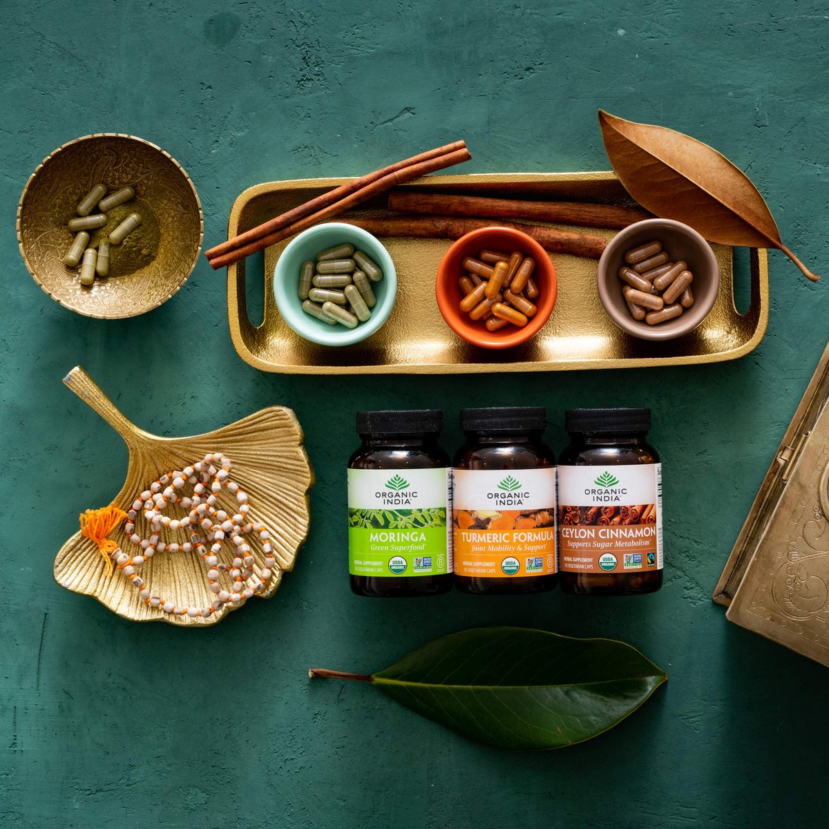 ORGANIC INDIA Ceylon Zimt Kräuterergänzung - Vegan, Glutenfrei, Koscher, USDA Bio, Nicht-GVO - 90 Kapseln
