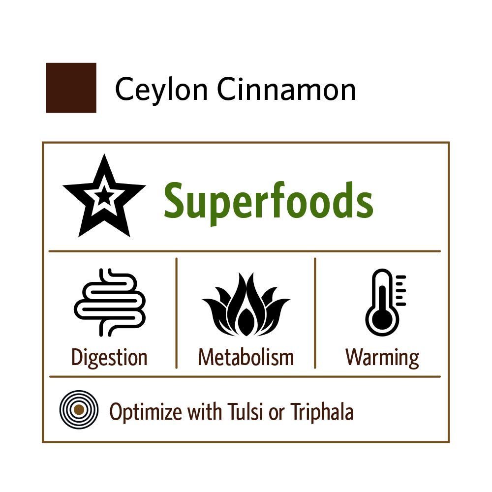 ORGANIC INDIA Ceylon Zimt Kräuterergänzung - Vegan, Glutenfrei, Koscher, USDA Bio, Nicht-GVO - 90 Kapseln