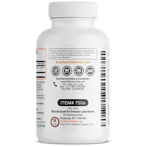 Bronson Vitamin D3 5000 IE Bio-zertifiziertes organisches Vitamin-D-Präparat, Nicht-GVO, USDA-zertifiziert, 90 Tabletten
