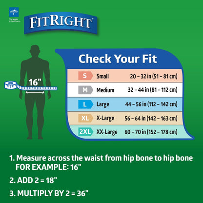 FitRight Inkontinenzhosen für Erwachsene, ultrastarke Saugfähigkeit, Größe L (Taillenumfang 112-142 cm), 20 Stück, OptiFit Inkontinenzslips für Männer und Frauen, Einweg, feuchtigkeitsableitend, Auslaufschutz