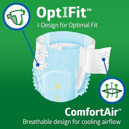 FitRight Inkontinenzhosen für Erwachsene, ultrastarke Saugfähigkeit, Größe L (Taillenumfang 112-142 cm), 20 Stück, OptiFit Inkontinenzslips für Männer und Frauen, Einweg, feuchtigkeitsableitend, Auslaufschutz