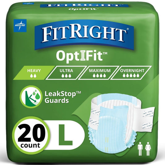 FitRight Erwachsene Inkontinenzslips mit Klebelaschen, starke Saugfähigkeit, Größe Large (122-147 cm), 20 Stück