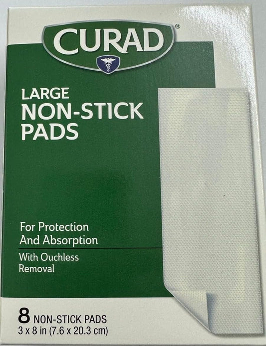 Curad Große nicht haftende Wundauflagen 7,5 cm x 20,3 cm, 8 Stück