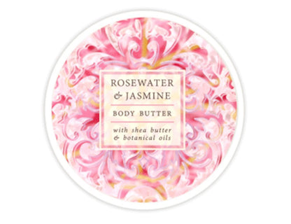 Greenwich Bay Botanical Body Butter – 8 oz Rosewater & Jasmine, luxuriöse Feuchtigkeitspflege für trockene Haut