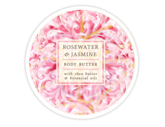 Greenwich Bay Botanical Body Butter – 8 oz Rosewater & Jasmine, luxuriöse Feuchtigkeitspflege für trockene Haut