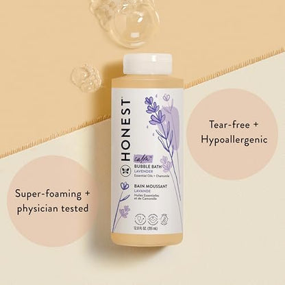 The Honest Company Schaumbad & Baby-Waschschaum, Tränenfrei, Hypoallergen, Natürliche Formel, Lavendel Beruhigender Duft, 355 ml
