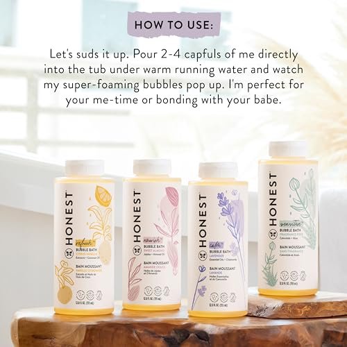 The Honest Company Schaumbad & Baby-Waschschaum, Tränenfrei, Hypoallergen, Natürliche Formel, Lavendel Beruhigender Duft, 355 ml