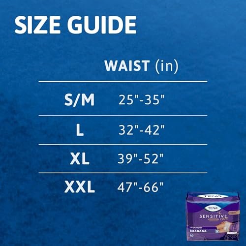 TENA Sensitive Care Overnight Inkontinenz Slip für Damen, Erwachsenenwindeln, X-Large (Taillenumfang 99–132 cm), Besserer Sitz, 14 Stück