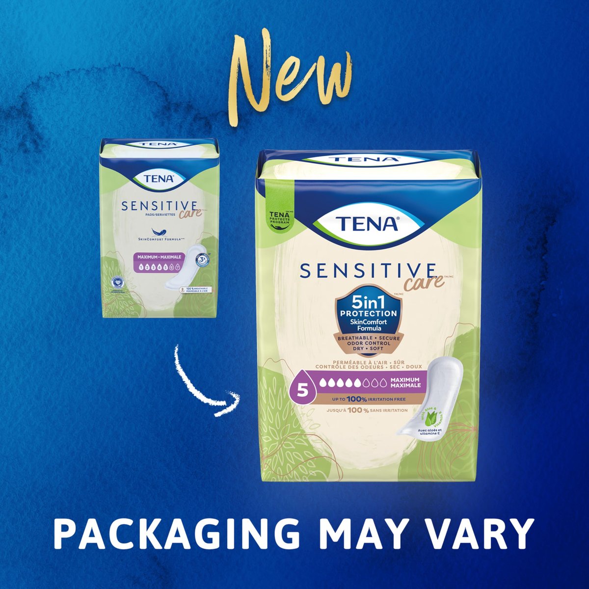 TENA Sensitive Care Maximum Absorbency Inkontinenzvorlagen für Frauen, Blasenkontrolleinlage, lange Länge, 39 Stück