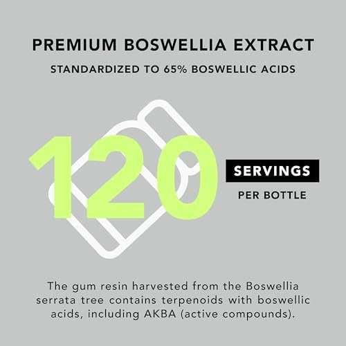 AMANDEAN Boswellia Serrata Extrakt 500mg – 120 vegane Kapseln – 65 % Boswelliasäuren mit AKBA – Indischer Weihrauch – Gelenkunterstützung