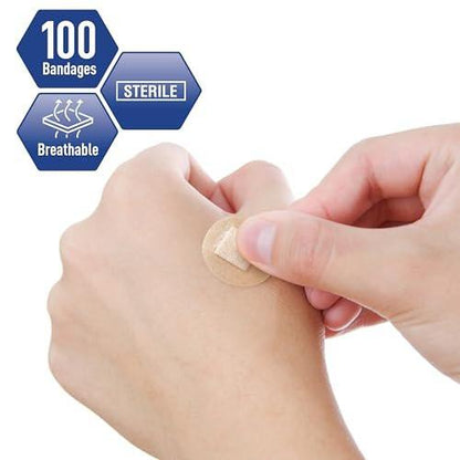 MED PRIDE 100er-Pack sterile kleine runde klare Pflaster für das Gesicht – Sensitive Haut Spot-Pflaster mit nicht haftendem Pad, hypoallergener Kleber, latexfrei