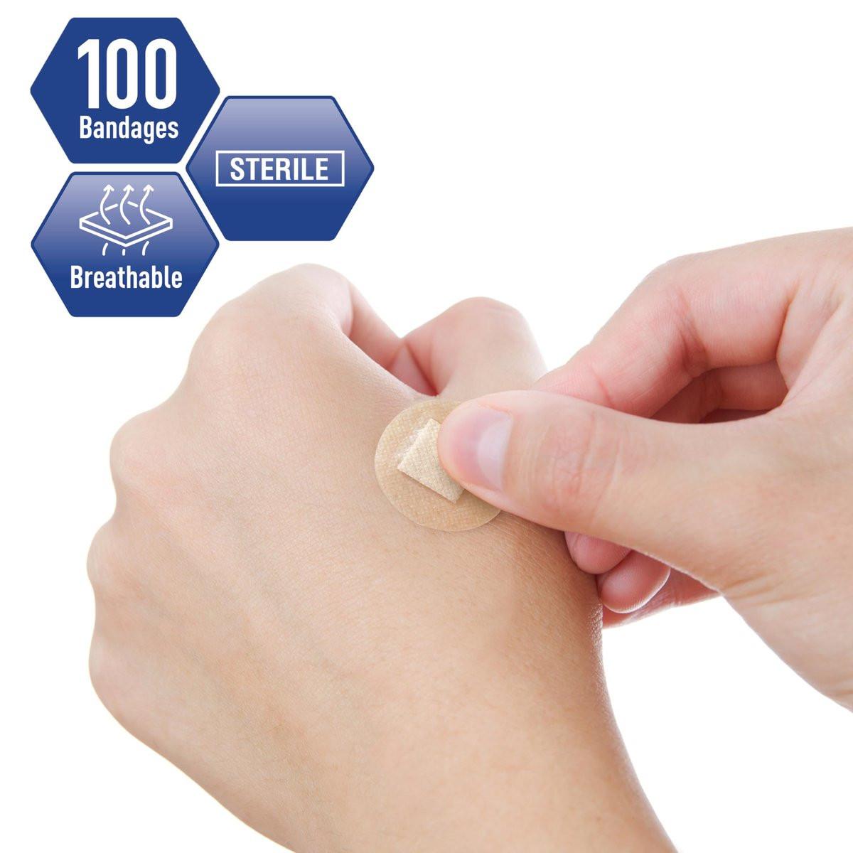 MED PRIDE 100er-Pack sterile kleine runde klare Pflaster für das Gesicht – Sensitive Haut Spot-Pflaster mit nicht haftendem Pad, hypoallergener Kleber, latexfrei