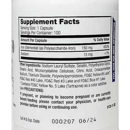 Breckenridge Ferrex 150 Polysaccharide Eisenkomplex Kapseln 100 Stück (ohne Blister)